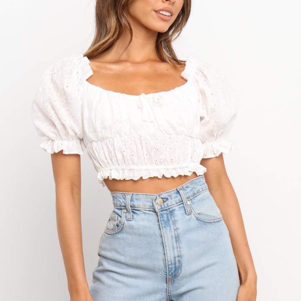 REAMNY TOP - WHITE Petal & Pup